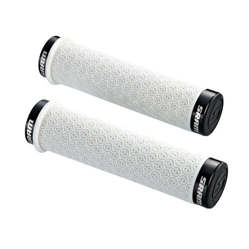 Manopla SRAM Locking Grip DH Silicone Branco Abraçadeira Dupla