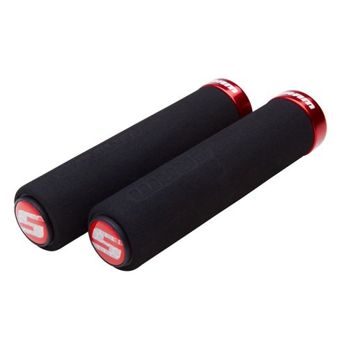 Manopla SRAM Locking Grip Foam 129mm Preto 129mm Abraçadeira Vermelha