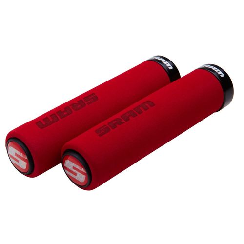 Manopla SRAM Locking Grip Foam 129mm Vermelho 129mm Abraçadeira Preta