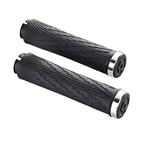 Manopla SRAM Locking Grip para Grip Shift Preto 122mm Abraçadeira Cinza