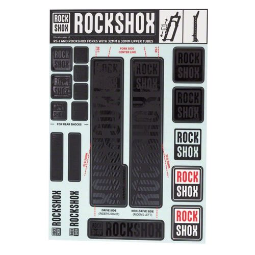Adesivo RockShox SID/Reba/Revelation(Pre-2018) /Sektor/Recon/XC32/30G/30S/XC30 Stealth Preto