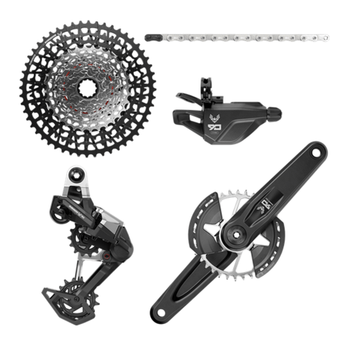 Grupo de Peças SRAM 90 Eagle T-Type A1 175mm Câmbio, Trigger, Pedivela DUB 32T, Corrente GX e XS-1275